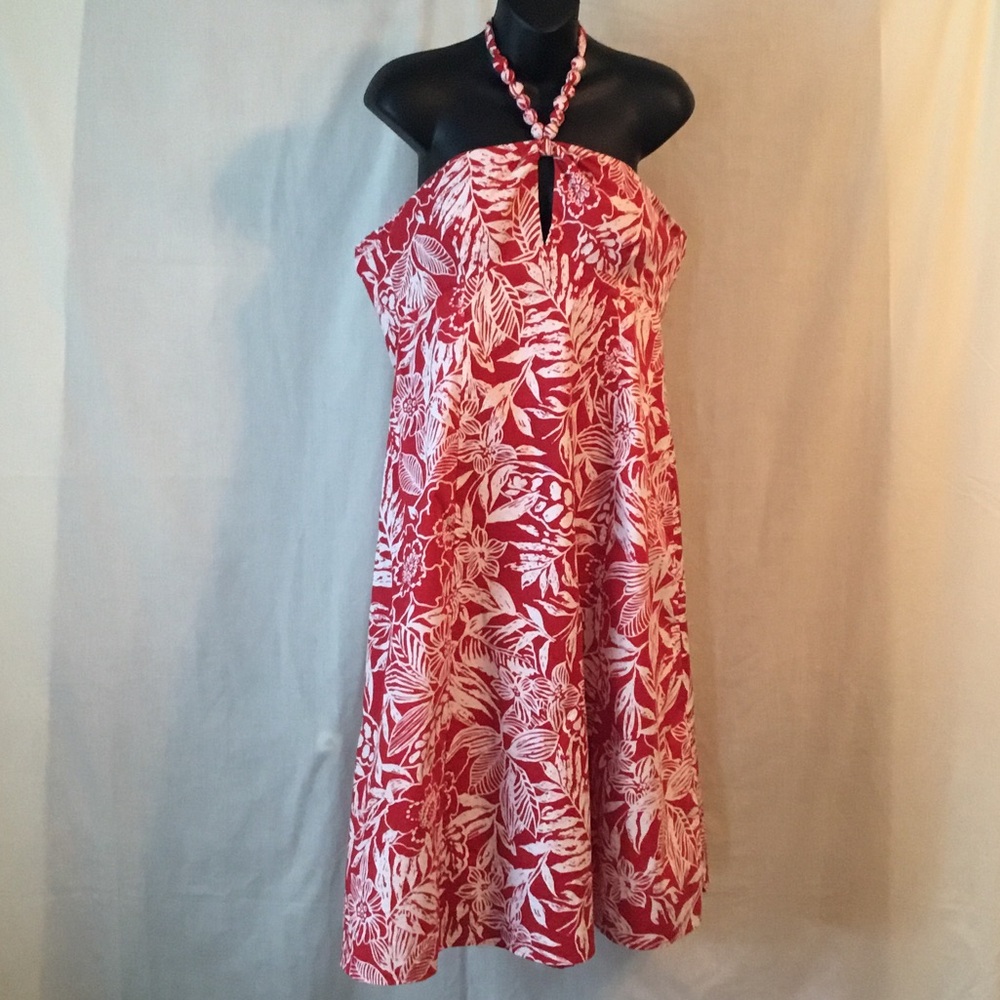 Red Floral Halter Sundress - Women